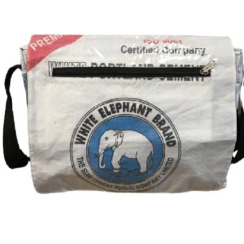 Recycled Elephant Brand Cement Deluxe Messenger Bag - Image 9