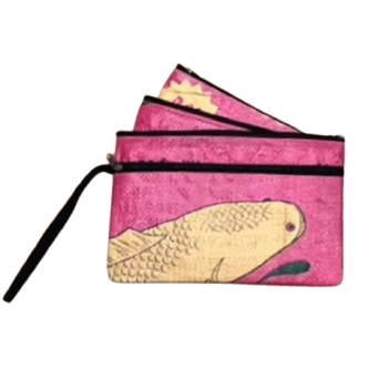 Fair Trade Fish Feed Recycled 3 in 1 Pencil Case or Purse - Image 10
