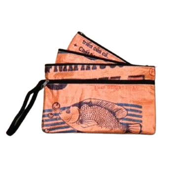 Fair Trade Fish Feed Recycled 3 in 1 Pencil Case or Purse - Image 11