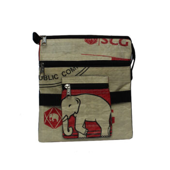 Elephant Brand Recycled Deluxe Flap Bag 4 zip