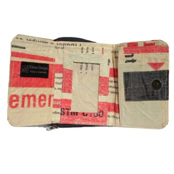 Elephant Brand Ladies Recycled Wallet 3 fold with Outside zip - Image 3