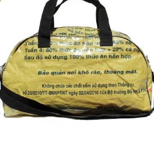 Recycled Fish Feed Deluxe Zip Travel Bag Handmade in Cambodia