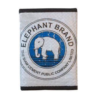 Elephant Brand Recycled Unisex 3 fold Wallet with Black Fabric