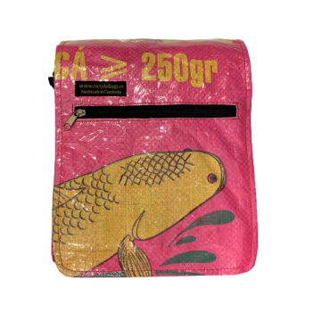 Recycled Fish Feed Deluxe Small Messenger Bag - Image 4