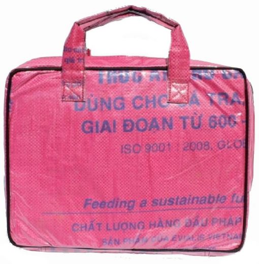 Recycled Fish Feed Deluxe Laptop Bag handmade in Cambodia