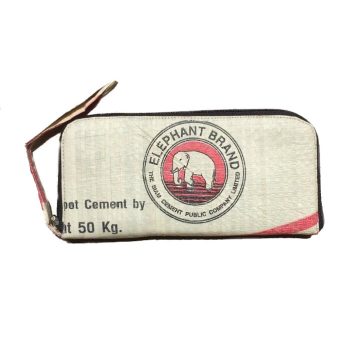 Elephant Brand Recycled Long Clutch Purse with Wrist Strap