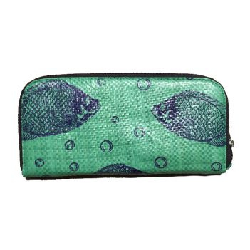 Ladies Recycled Fish Feed Long Clutch Purse with Wrist strap - Image 5