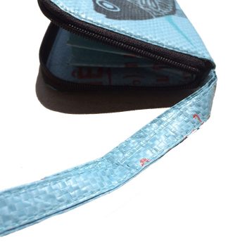 Ladies Recycled Fish Feed Long Clutch Purse with Wrist strap - Image 8