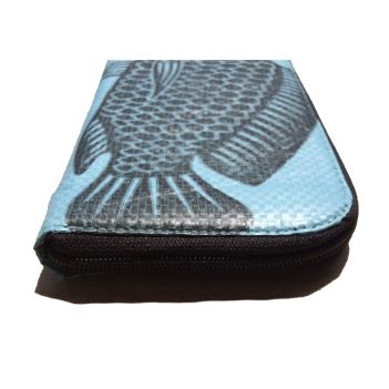 Ladies Recycled Fish Feed Long Clutch Purse with Wrist strap - Image 9