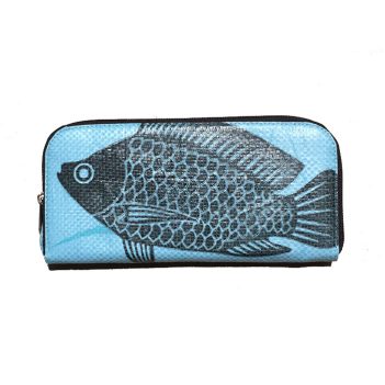 Ladies Recycled Fish Feed Long Clutch Purse with Wrist strap - Image 10