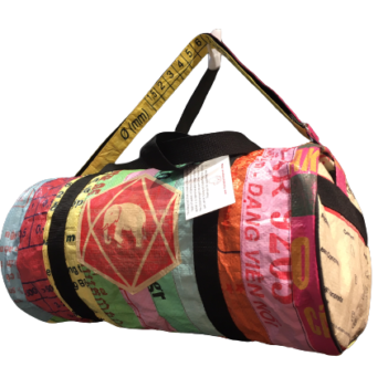Recycled Patch Deluxe Small Barrel Bag
