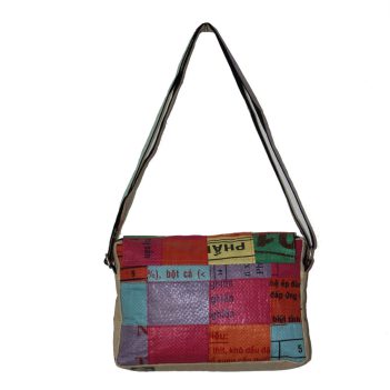 Recycled Patch Shoulder Bag Square Design - Image 4