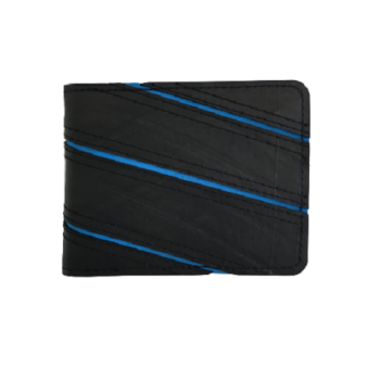 Recycled Tyre Mans Flip Diagonal Detail Wallet Fair Trade - Image 3