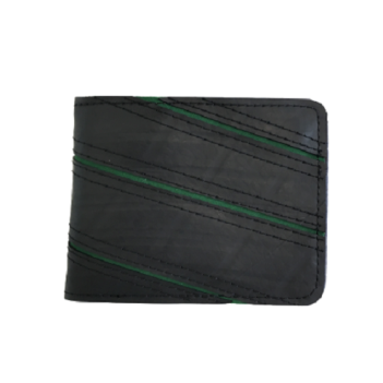 Recycled Tyre Mans Flip Diagonal Detail Wallet Fair Trade - Image 5