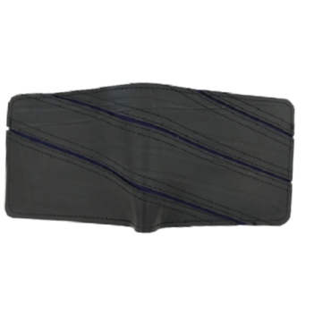 Recycled Tyre Mans Flip Diagonal Detail Wallet Fair Trade - Image 6