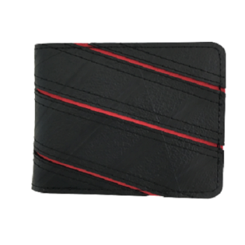 Recycled Tyre Mans Flip Diagonal Detail Wallet Fair Trade - Image 11