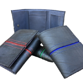 Recycled Tyre Mans 3 Fold Wallet Fair Trade