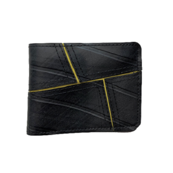 Alternative view of Recycled Tyre Mans Flip Geometric Detail Wallet
