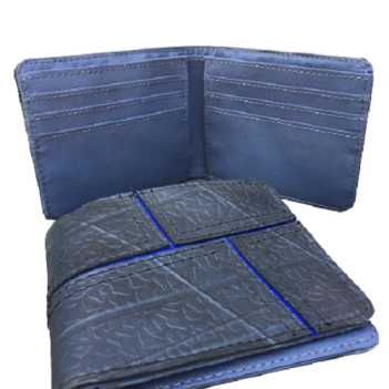 Recycled Tyre Mans Flip Geometric Detail Wallet
