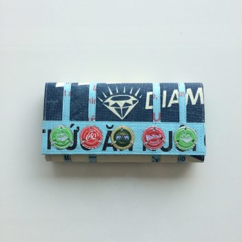 Soda Pop Recycled Clutch Diamond Design handmade in Cambodia - Image 5