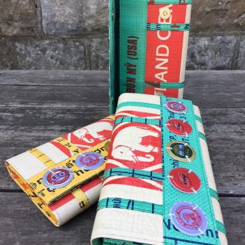 Soda Pop Recycled Clutch Elephant Design handmade in Cambodia