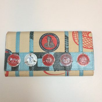Soda Pop Recycled Clutch Serpent Design handmade in Cambodia - Image 6