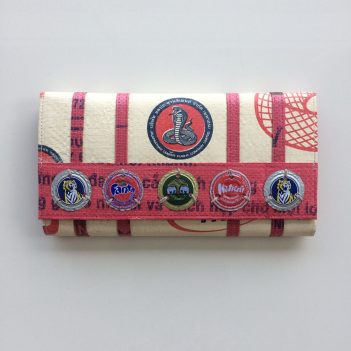 Soda Pop Recycled Clutch Serpent Design handmade in Cambodia - Image 3