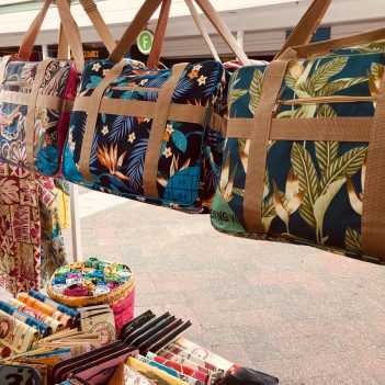 Hawaiian Fabric Travel Bags handmade in Cambodia Fair Trade - Image 8