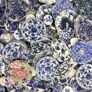 Vintage Japanese Porcelain and Hardwood Pendants Fair Trade from Cambodia - Image 7