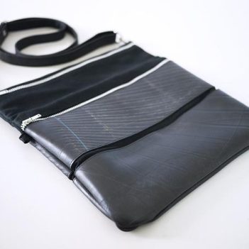 Alternative view of Recycled Tyre Deluxe Fold over Shoulder Bag