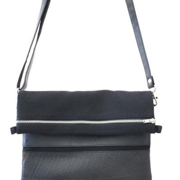 Recycled Tyre Deluxe Fold over Shoulder Bag - Image 4
