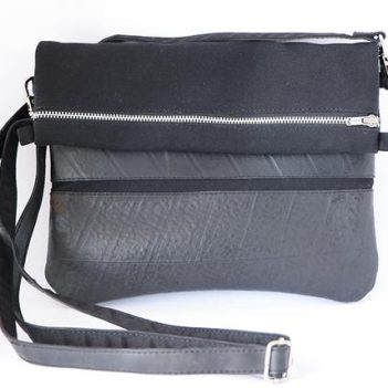 Recycled Tyre Deluxe Fold over Shoulder Bag - Image 6