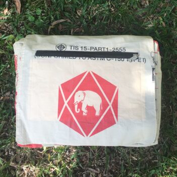 Recycled Elephant Brand Cement Diamond Messenger Bag