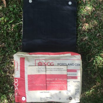 Recycled Elephant Brand Cement Diamond Messenger Bag - Image 3