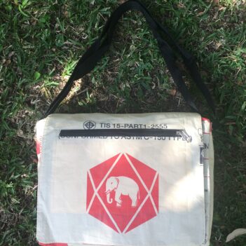 Alternative view of Recycled Elephant Brand Cement Diamond Messenger Bag