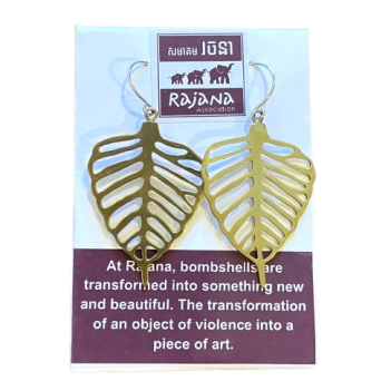 Bodhi Leaf Earings made from Brass Bombshells and Bullets - Image 8