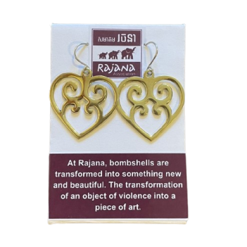 Heart Earrings made from Brass Bombshells and Bullets - Image 6