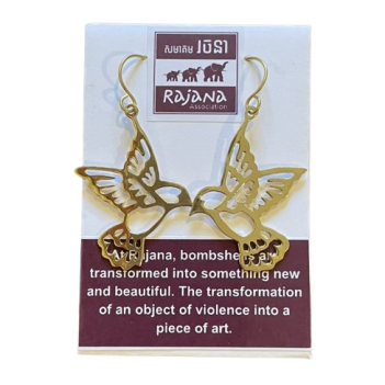 Peace Dove Earrings made from Brass Bombshells and Bullets - Image 7