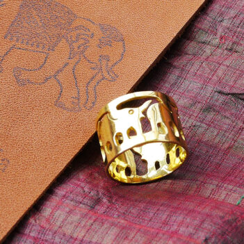 Three Elephants Ring made from Brass Bombshells and Bullets