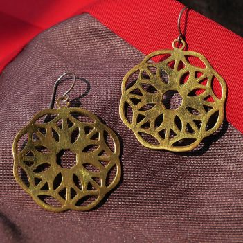 Flower Earings made from Brass Bombshells and Bullets - Image 6