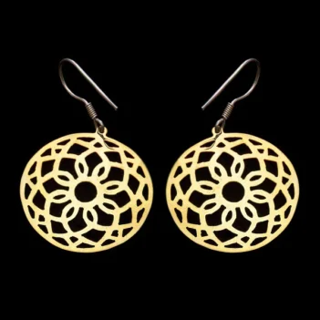Spiral Lotus Earings made from Brass Bombshells and Bullets