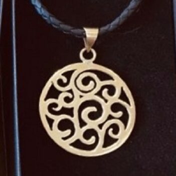 Swirls Pendant made from Brass Bombshells and Bullets