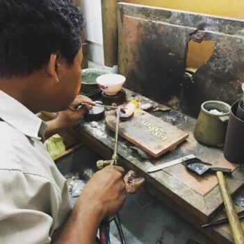 Alternative view of Fair Trade Hammered Brass Ring handmade in Cambodia
