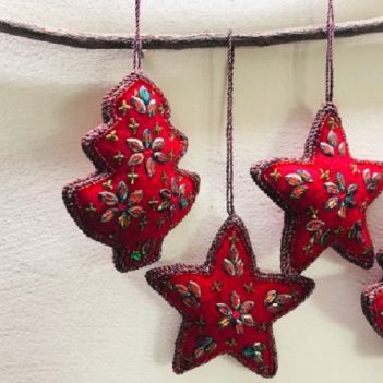 Red Beaded Star Decoration