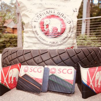 Recycled Tyre and Cement Flip Wallet