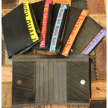 Recycled Tyre Unisex Zip Wallet Fair Trade