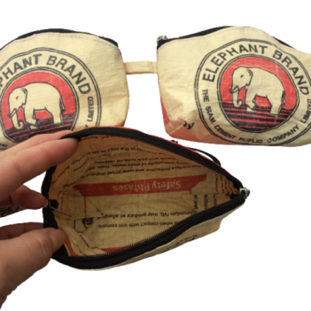 Elephant Brand Recycled 3 in 1 Zip Purse with Strap - Image 3