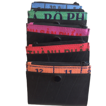 Recycled Tyre Unisex Zip Wallet Fair Trade - Image 6