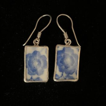 Vintage Japanese Porcelain Camellia Earrings