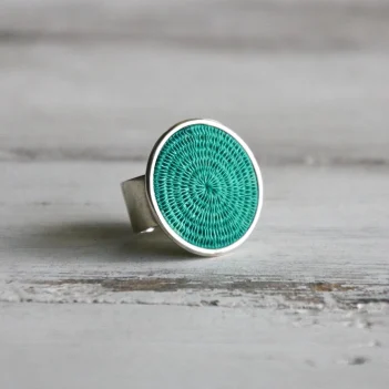Fair Trade Sisal Large Silver Ring - Image 9